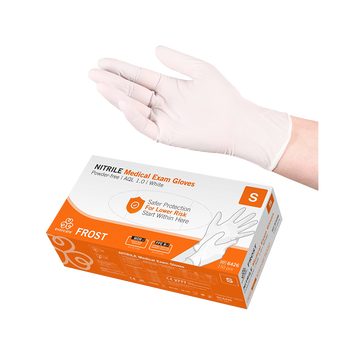 S Vit nitrilhandske Evercare FROST 150 st
